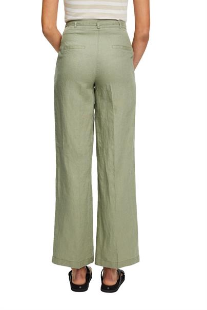 Weit geschnittene Leinenhose light khaki