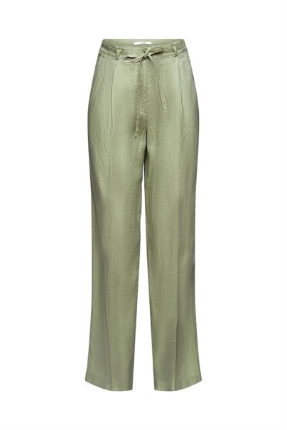 Weit geschnittene Leinenhose light khaki