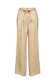 Weit geschnittene Leinenhose sand