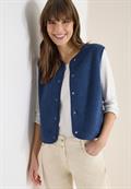 Weste aus Teddy-Material mit Rundhals sporty denim blue