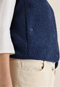 Weste aus Teddy-Material mit Rundhals sporty denim blue