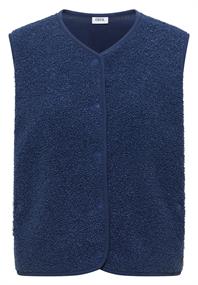 Weste aus Teddy-Material mit Rundhals sporty denim blue