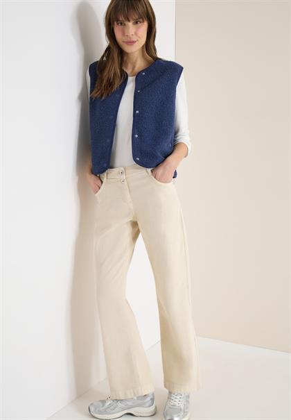 Weste aus Teddy-Material mit Rundhals sporty denim blue