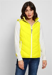 Weste im Materialmix just yellow