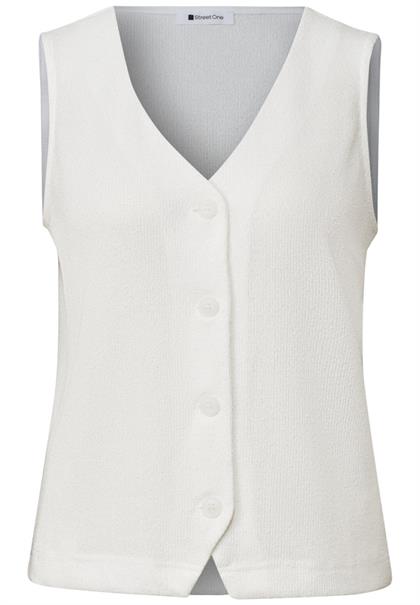 Weste in Feinstrick-Optik mit V-Neck off white