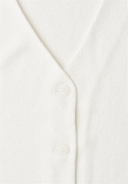 Weste in Feinstrick-Optik mit V-Neck off white