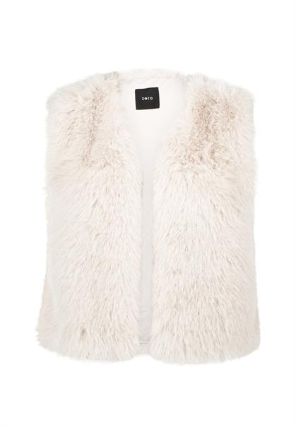 Weste in Felloptik sandshell