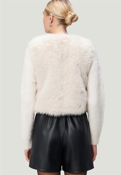 Weste in Felloptik sandshell