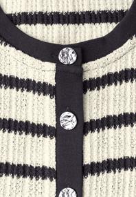 Weste mit Rundhals und Streifen off white