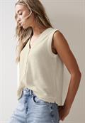 Weste mit V-Neck im Strick-Look smoke beige