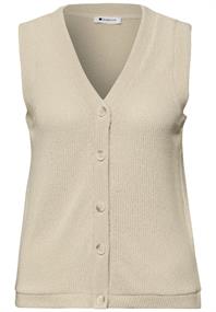 Weste mit V-Neck im Strick-Look smoke beige
