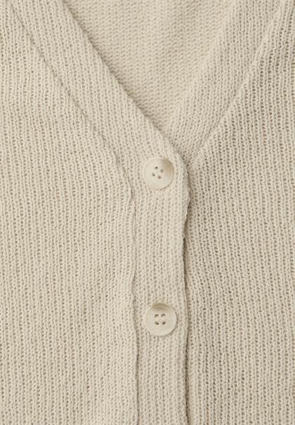 Weste mit V-Neck im Strick-Look smoke beige
