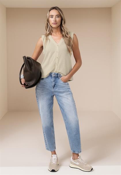 Weste mit V-Neck im Strick-Look smoke beige