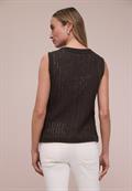 Weste mit V-Neck und Knopfleiste espresso brown