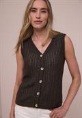Weste mit V-Neck und Knopfleiste espresso brown