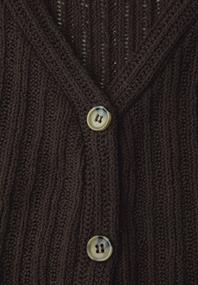 Weste mit V-Neck und Knopfleiste espresso brown