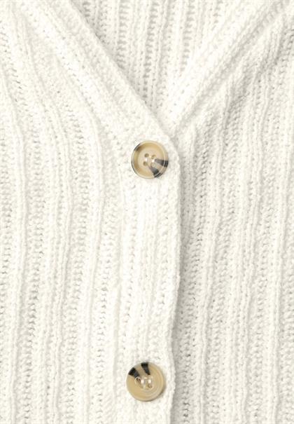 Weste mit V-Neck und Knopfleiste off white