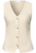 Weste mit V-Neck und Knopfleiste soft beige