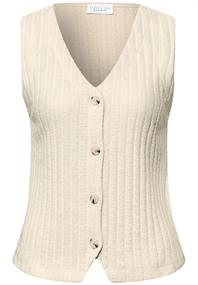 Weste mit V-Neck und Knopfleiste soft beige
