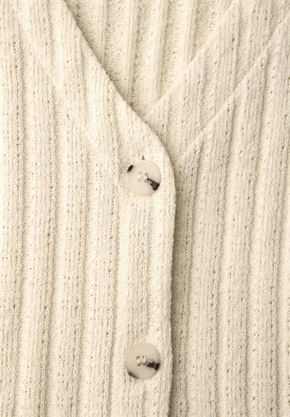 Weste mit V-Neck und Knopfleiste soft beige