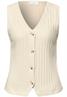 Weste mit V-Neck und Knopfleiste soft beige