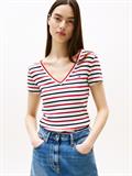white - red - navy stripe