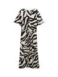 Wickelkleid mit Muster abstract beige zebra