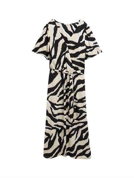 Wickelkleid mit Muster abstract beige zebra