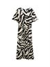 Wickelkleid mit Muster abstract beige zebra