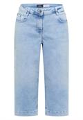 Wide Leg Capri Jeans im Loose Fit light blue random bleached