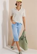 Wide Leg Capri Jeans im Loose Fit light blue random bleached