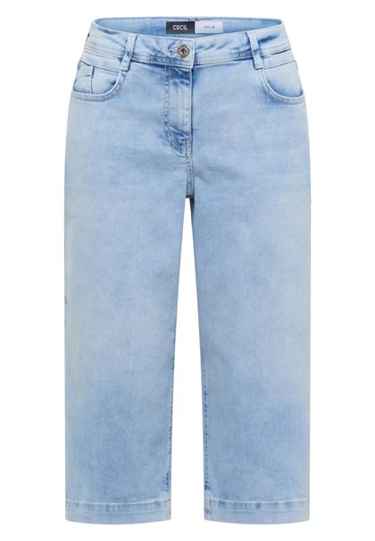 Wide Leg Capri Jeans im Loose Fit light blue random bleached