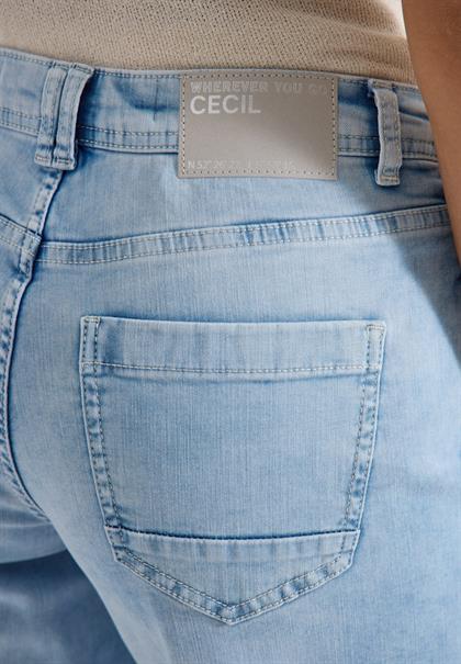 Wide Leg Capri Jeans im Loose Fit light blue random bleached