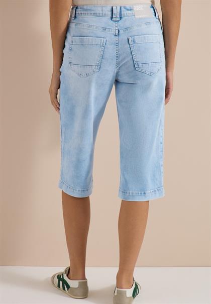 Wide Leg Capri Jeans im Loose Fit light blue random bleached