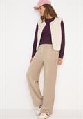 Wide Leg Cordhose silvery beige