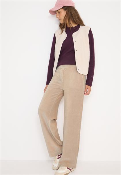 Wide Leg Cordhose silvery beige