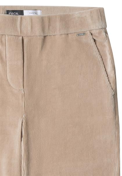 Wide Leg Cordhose silvery beige