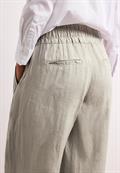 Wide Leg Hose im Loose Fit aus Leinen timeless beige