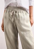 Wide Leg Hose im Loose Fit aus Leinen timeless beige