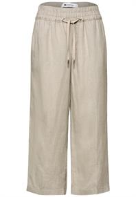 Wide Leg Hose im Loose Fit aus Leinen timeless beige