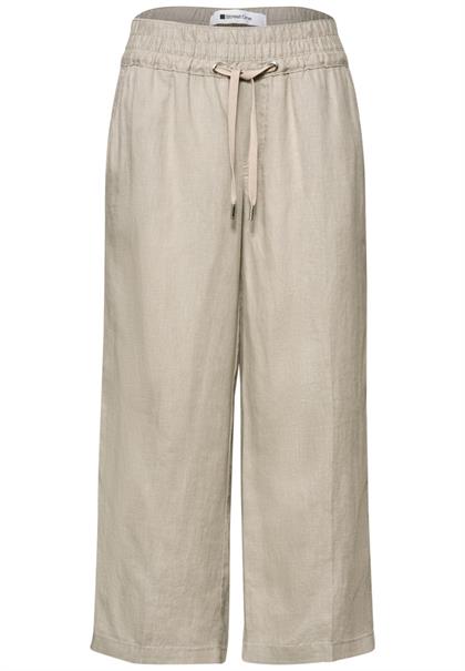 Wide Leg Hose im Loose Fit aus Leinen timeless beige