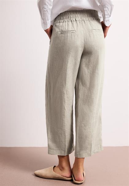 Wide Leg Hose im Loose Fit aus Leinen timeless beige