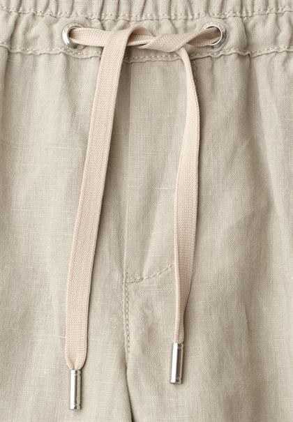 Wide Leg Hose im Loose Fit aus Leinen timeless beige