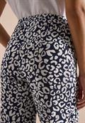 Wide Leg Hose im Loose Fit mit Leo-Print urban dark blue