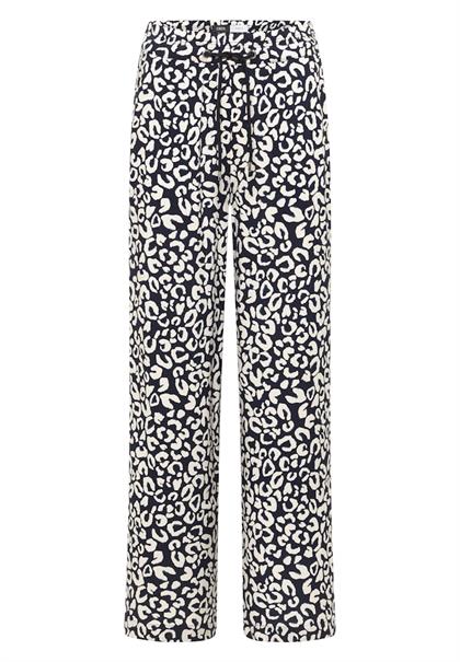 Wide Leg Hose im Loose Fit mit Leo-Print urban dark blue