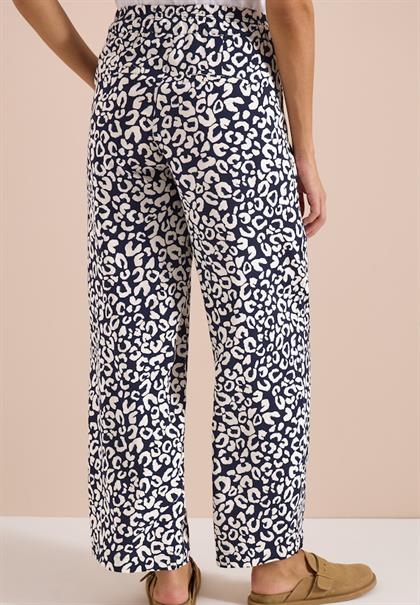 Wide Leg Hose im Loose Fit mit Leo-Print urban dark blue