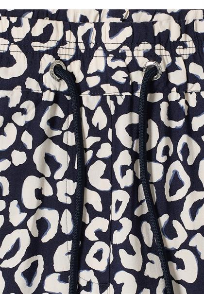 Wide Leg Hose im Loose Fit mit Leo-Print urban dark blue