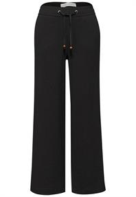 Wide Leg Hose in Crinkle Crash Struktur black
