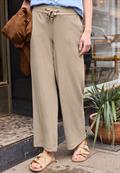 Wide Leg Hose in Crinkle Crash Struktur silent sand