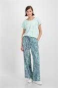 Wide Leg Hose mit Paisley Muster fresh mint gemustert